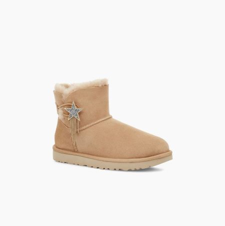 UGG Mini Bailey Star - Boots Dame - Beige (NO-H429)